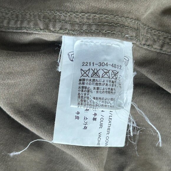 Chrome Hearts Olive & Black Leather Fleur Patch Button Up Shirt - Picture 6 of 8